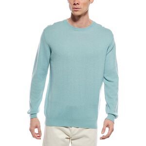 Forte Mens  Cashmere Classic Crew Cashmere Sweater, Green